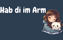 Ein Mädchen hat ein Hündchen im Arm